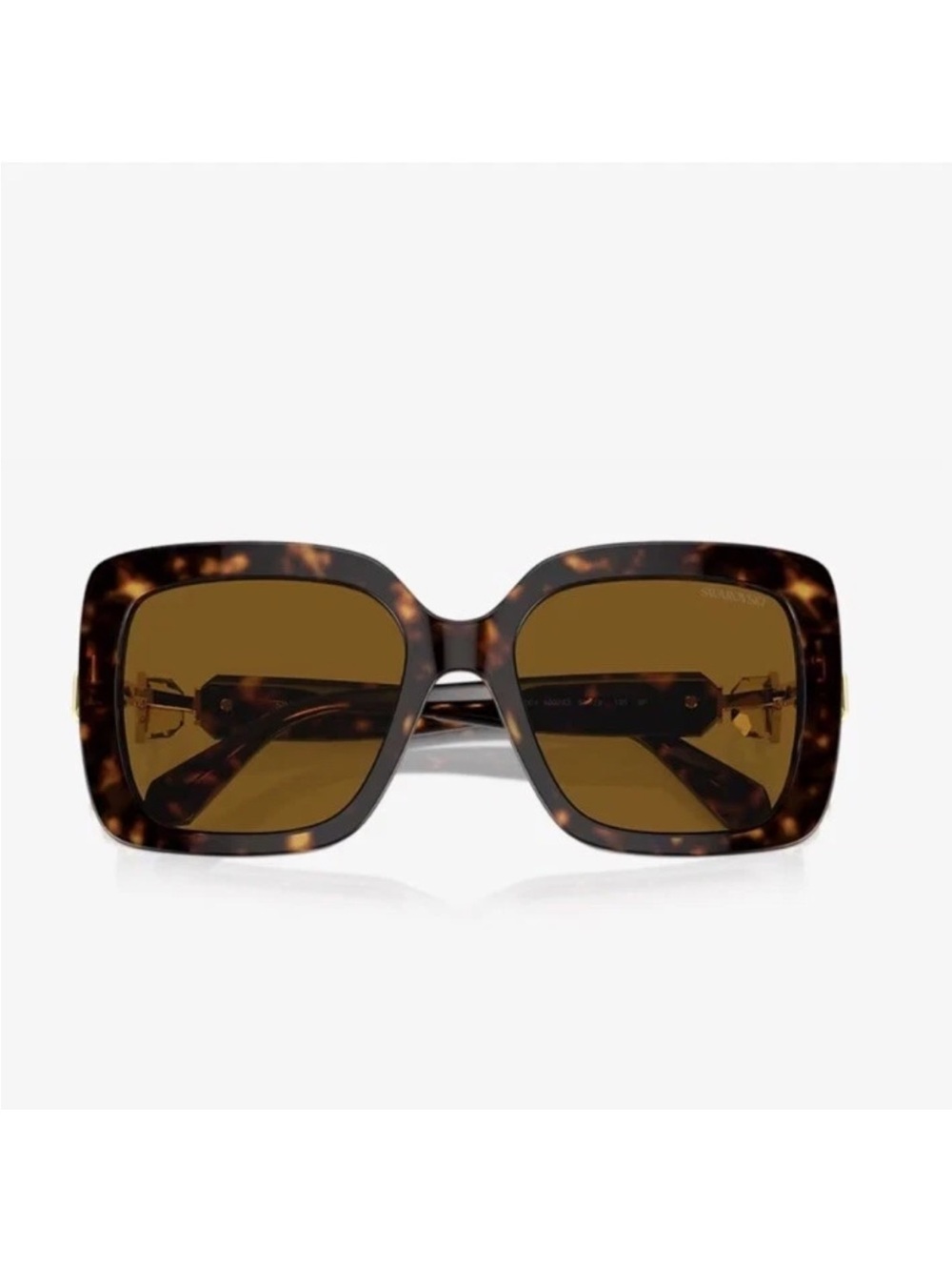 Swarovski Tortoiseshell Square Sunglasses with Brown Lenses
